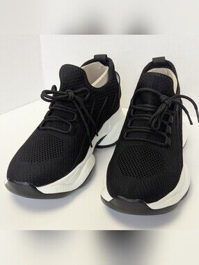 Tallure Onne Black Mesh Invisible Height Increasing Platform Sneakers New US 9.5